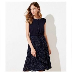 Loft Pleated Henley Dress